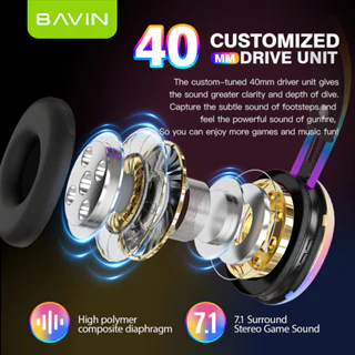 Casque Bluetooth RGB sans fil BAVIN BH32