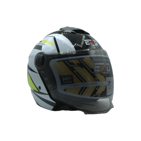 Image de Casque Moto - EVO Jaune, Blanc, Noir - Unbranded