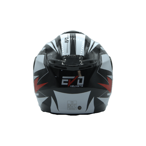 Casque Moto - EVO Rouge, Blanc, Noir