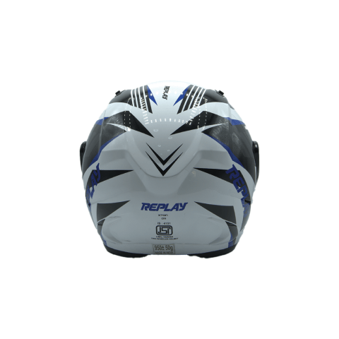 Image de Casque Moto - REPLAY Bleu, Blanc, Noir - Unbranded