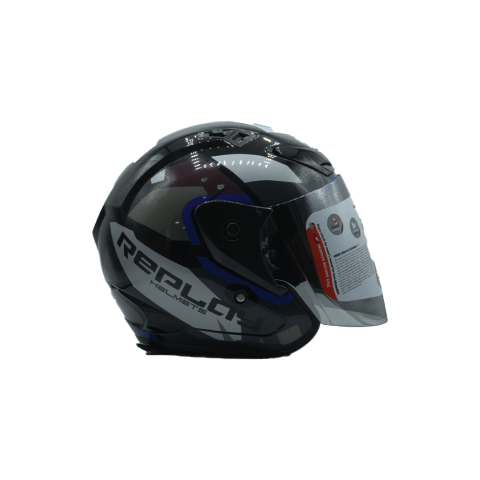 Casque Moto - REPLAY Bleu, Blanc, Noir,Gris