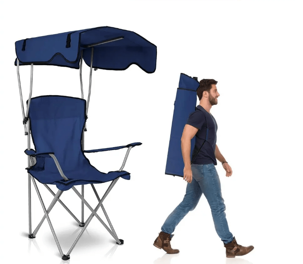 Image de Chaise Pliante Confort avec parasole - Unbranded
