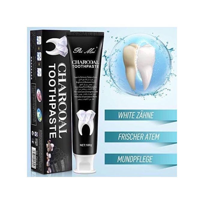 Charcoal Toothpaste Dentifrice au charbon actif blancheur - blanchiment des dents rapide -100g
