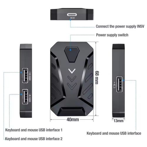 Image de Convertisseur de clavier et souris pour jeu mobile, adaptateur portable, appareil MIX PRO. MIX LITE. MIX PRO+ - Unbranded