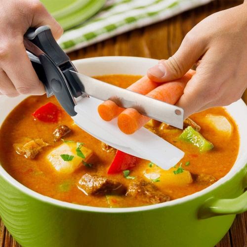 Image de Couteau de Cuisine Intelligent en Acier avec Mini Hachoir Intégré - Unbranded