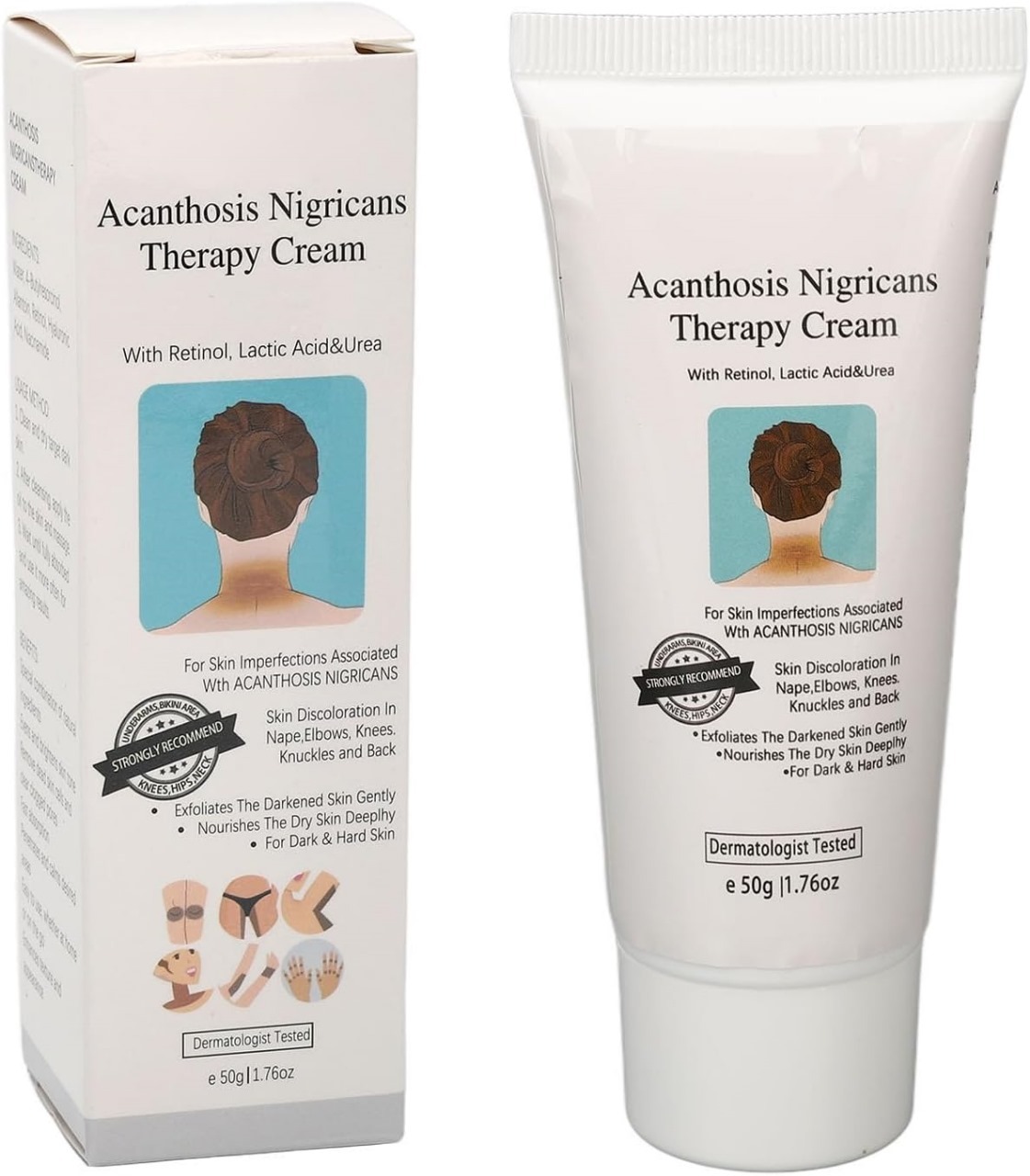 Crème pour Acanthosis Nigricans avec Acide Lactique, élimination de L'hyperpigmentation 50g