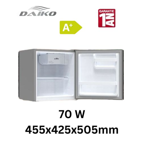 Daiko Mini Réfrigérateur 50L - Silencieux - 70 W - A+ économie d'énergie é FMD-955K Gris