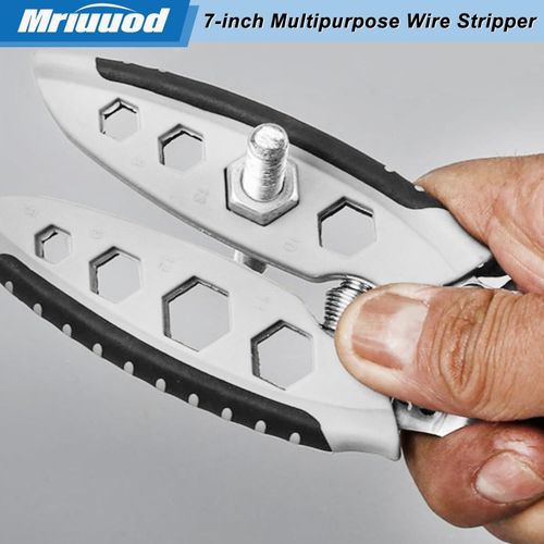 Image de Dénudeur de fils de 7 pouces, outil de dénudage et sertissage robuste, outil multifonction pour couper et sertir - Unbranded