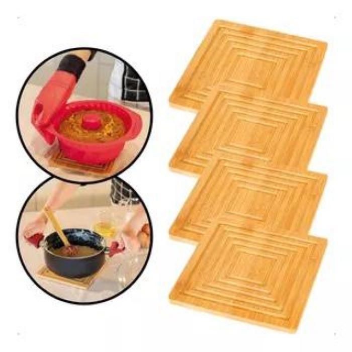 Dessous De Plat Antidérapan Pour Plats Chauds Carré 15CM)
