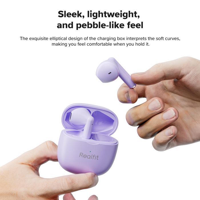 Écouteurs intra-auriculaires Bluetooth Realfit F1, Type-C Couleur : Violet