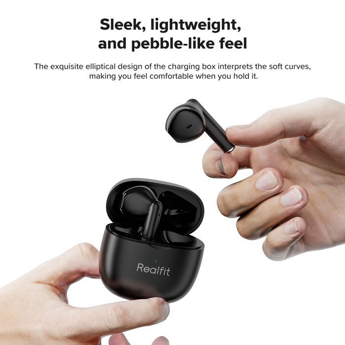 Écouteurs intra-auriculaires Bluetooth Realfit F1, Type-C Couleur : Noir