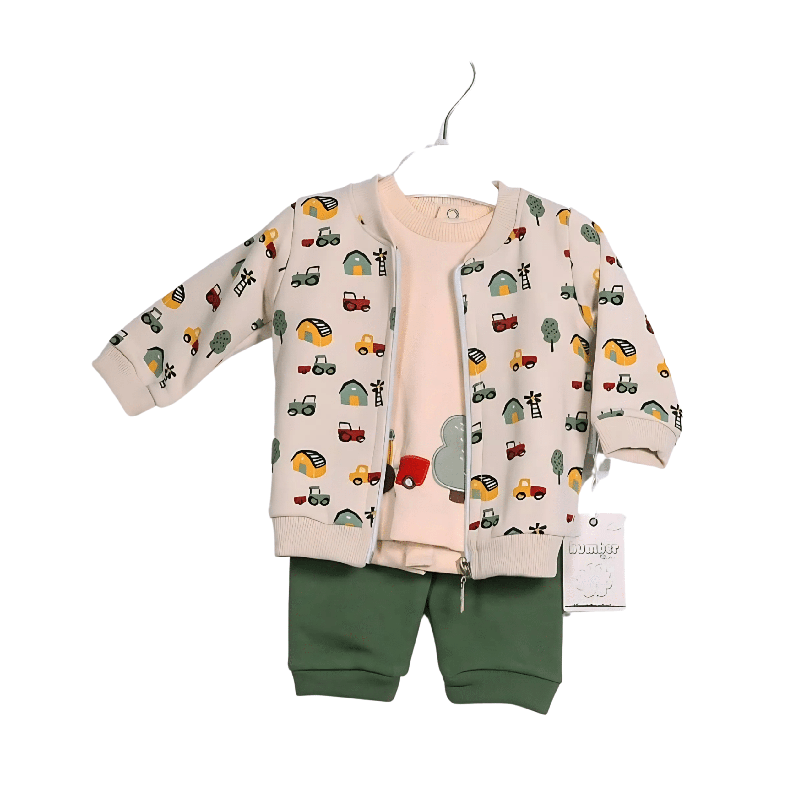 Image de Ensemble bébé haut à motifs voitures et pantalon velours côtelé - Unbranded