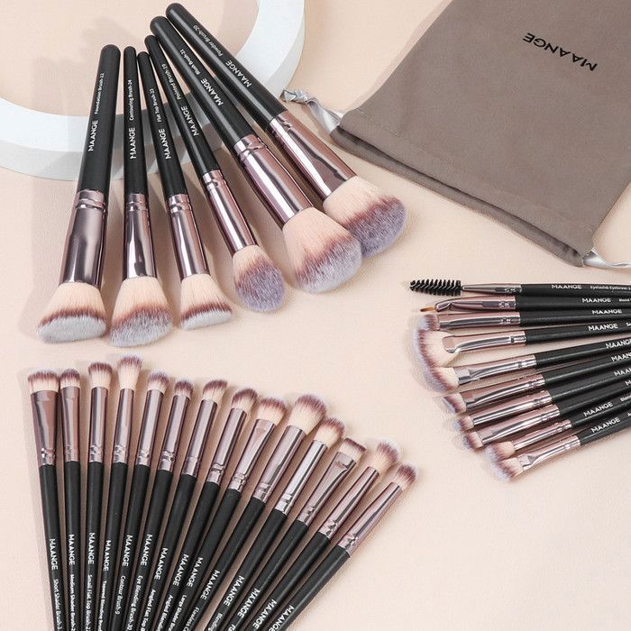 Ensemble de pinceaux de maquillage - MAANGE - MAG51477 - 30 pièces - Fibres nylon - Étui inclus