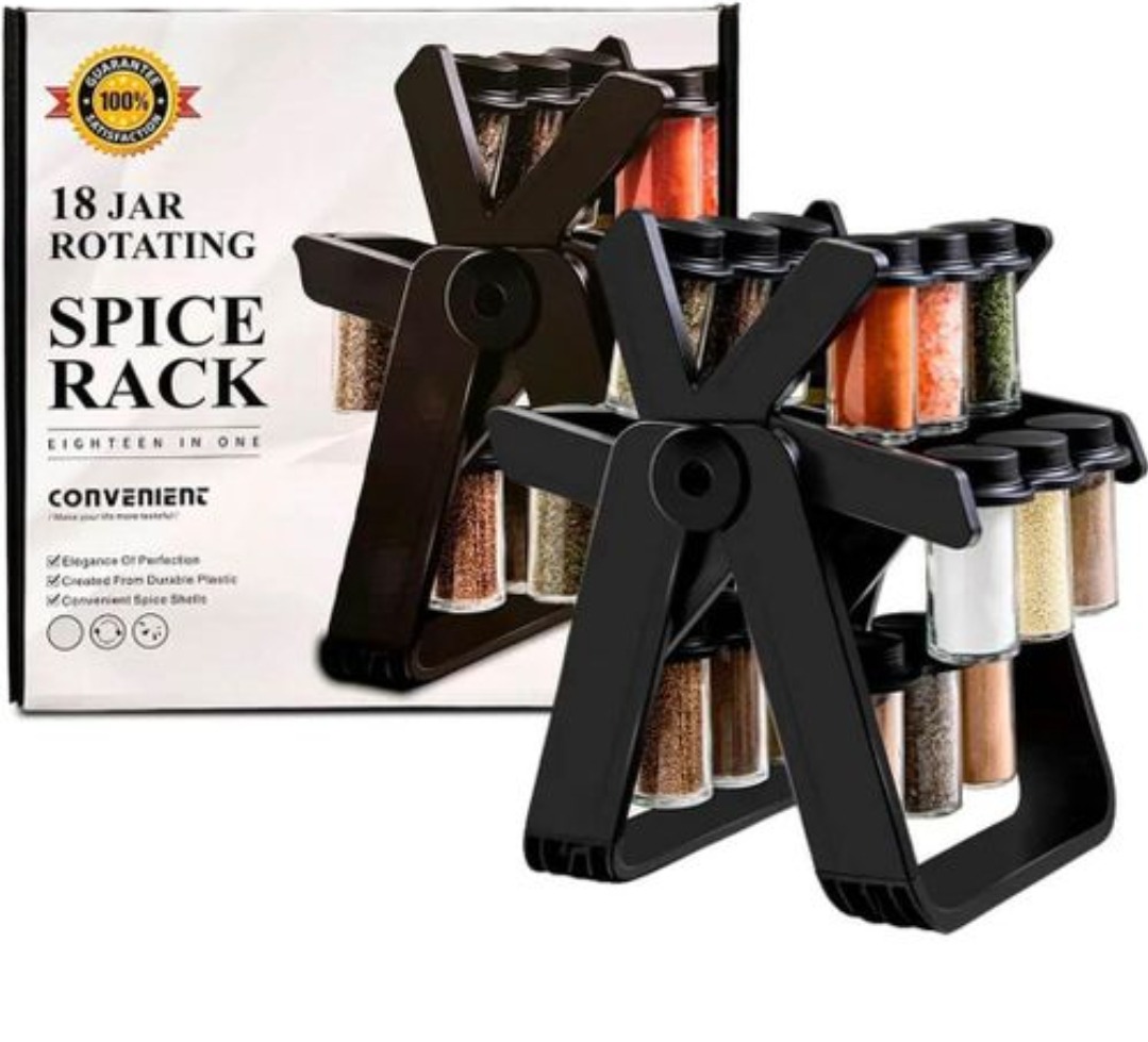 Étagère à Épices Rotative 360° L’Organisateur de Cuisine Ultime 18 pots