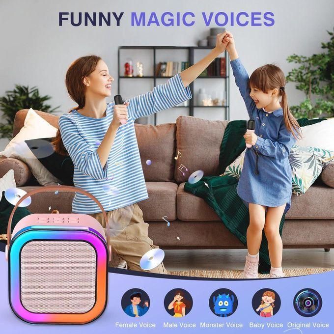 Haut-parleur Bluetooth karaoké avec microphone, prend en charge plusieurs modes d'entrée, haut-parleurs, lumière RVB