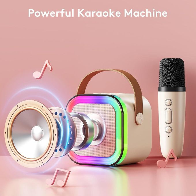 Image de Haut-parleur Bluetooth karaoké avec microphone, prend en charge plusieurs modes d'entrée, haut-parleurs, lumière RVB - Unbranded