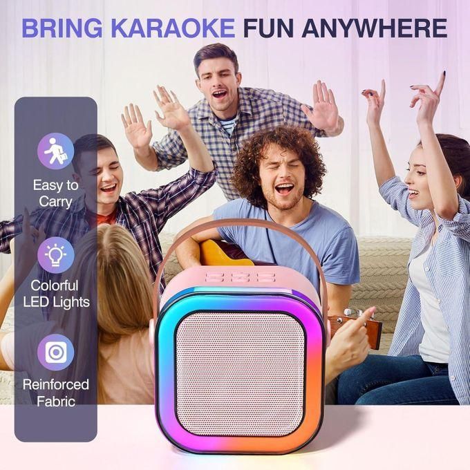 Image de Haut-parleur Bluetooth karaoké avec microphone, prend en charge plusieurs modes d'entrée, haut-parleurs, lumière RVB - Unbranded