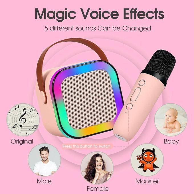 Image de Haut-parleur Bluetooth karaoké avec microphone, prend en charge plusieurs modes d'entrée, haut-parleurs, lumière RVB - Unbranded