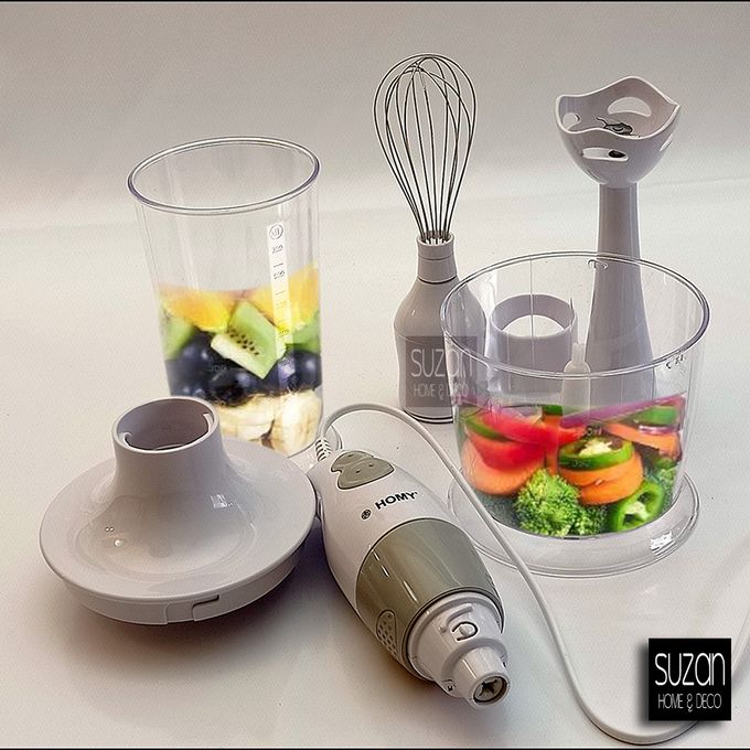 Homy MAXI Robot Mixeur Plongeant 4 en 1 INOX - 2 Vitesses, 700ml + 500ml