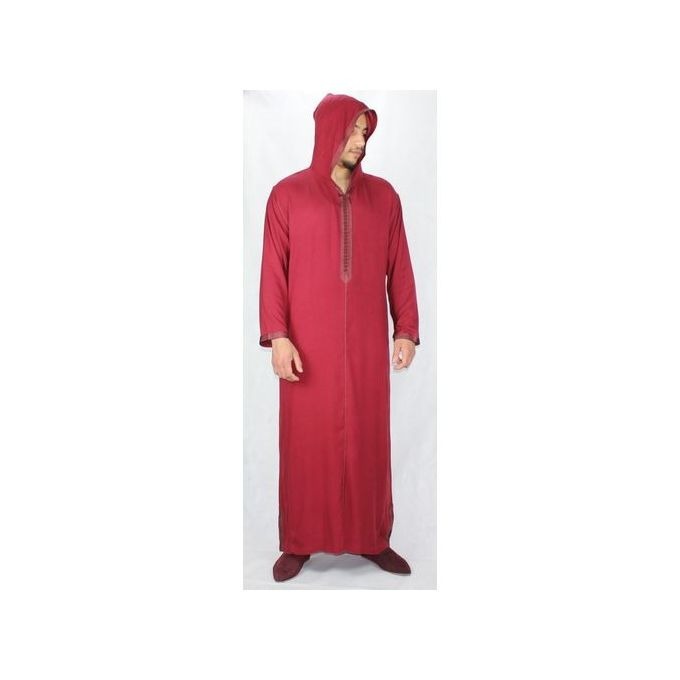 Image de Jabador Maroc Djellaba désert 100/100 coton -bordeaux - Unbranded