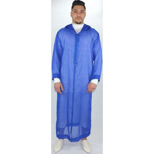 Jabador Maroc Djellaba soussdi a la main haute couture - Bleu Royale