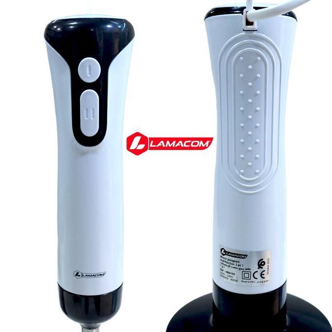 Lamacom Mixeur plongeant 3 en 1, Mixeur avec 2 Vitesses, 400W - Mini-hachoir inclus