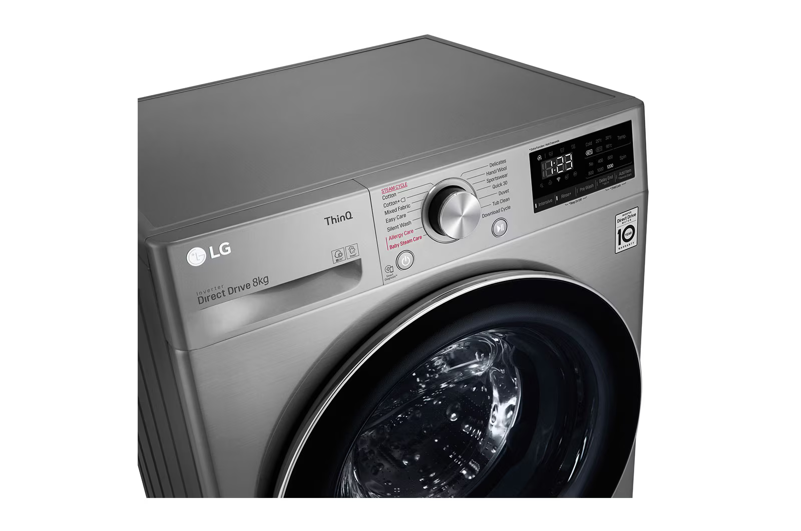 Lave-linge à chargement frontal | 9 / 6 Kg | Capacité plus grande | AI DD | Steam | ThinQ F4V5VGP2T