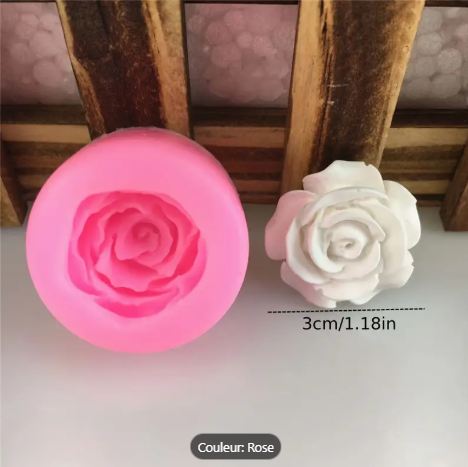 Lot de 3 Moules En Silicone En Forme De Rose Pour La Fabrication De Savon bougie
