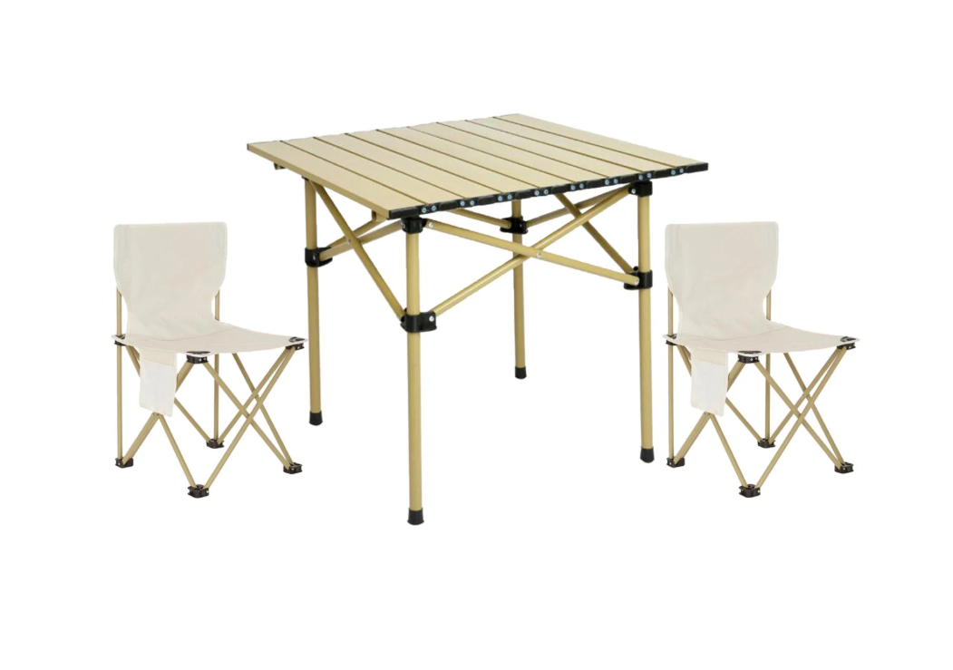 Image de Lot = Table + 2 chaises Portables et Pliantes pour Pique-Nic