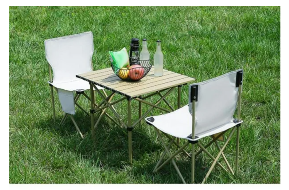 Image de Lot = Table + 2 chaises Portables et Pliantes pour Pique-Nic