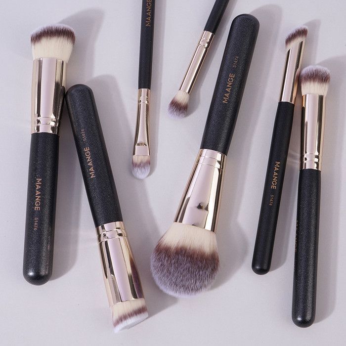 MAANGE 7 pièces de maquillage pour votre correcteur de teinte cosmétique préféré Pinceau blush mélange poils avec outils de beauté