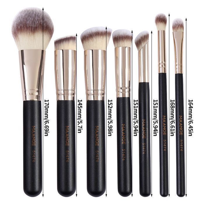 Image de MAANGE 7 pièces de maquillage pour votre correcteur de teinte cosmétique préféré Pinceau blush mélange poils avec outils de beauté - Unbranded