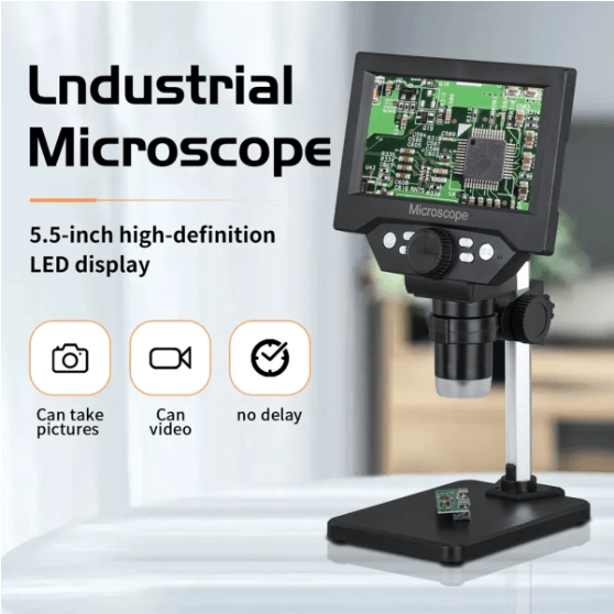 Image de Microscope Numérique 1000X 1080P 5.5 "LCD Microscope Loupe avec Support Microscope pour Réparation Électronique - Unbranded
