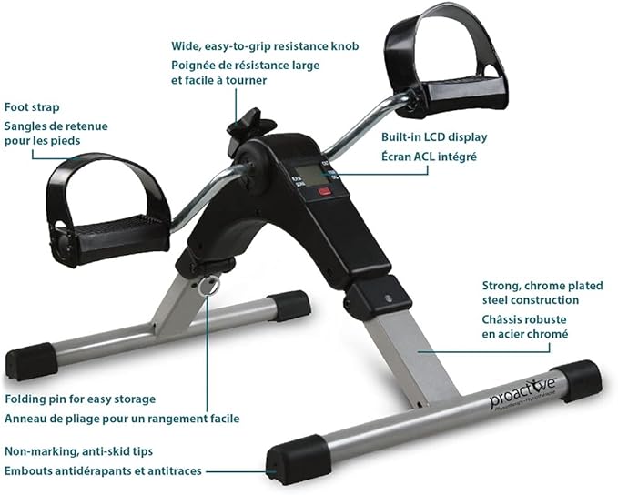 Mini vélo d'exercice Pliable pour les bras et les jambes avec écran LCD