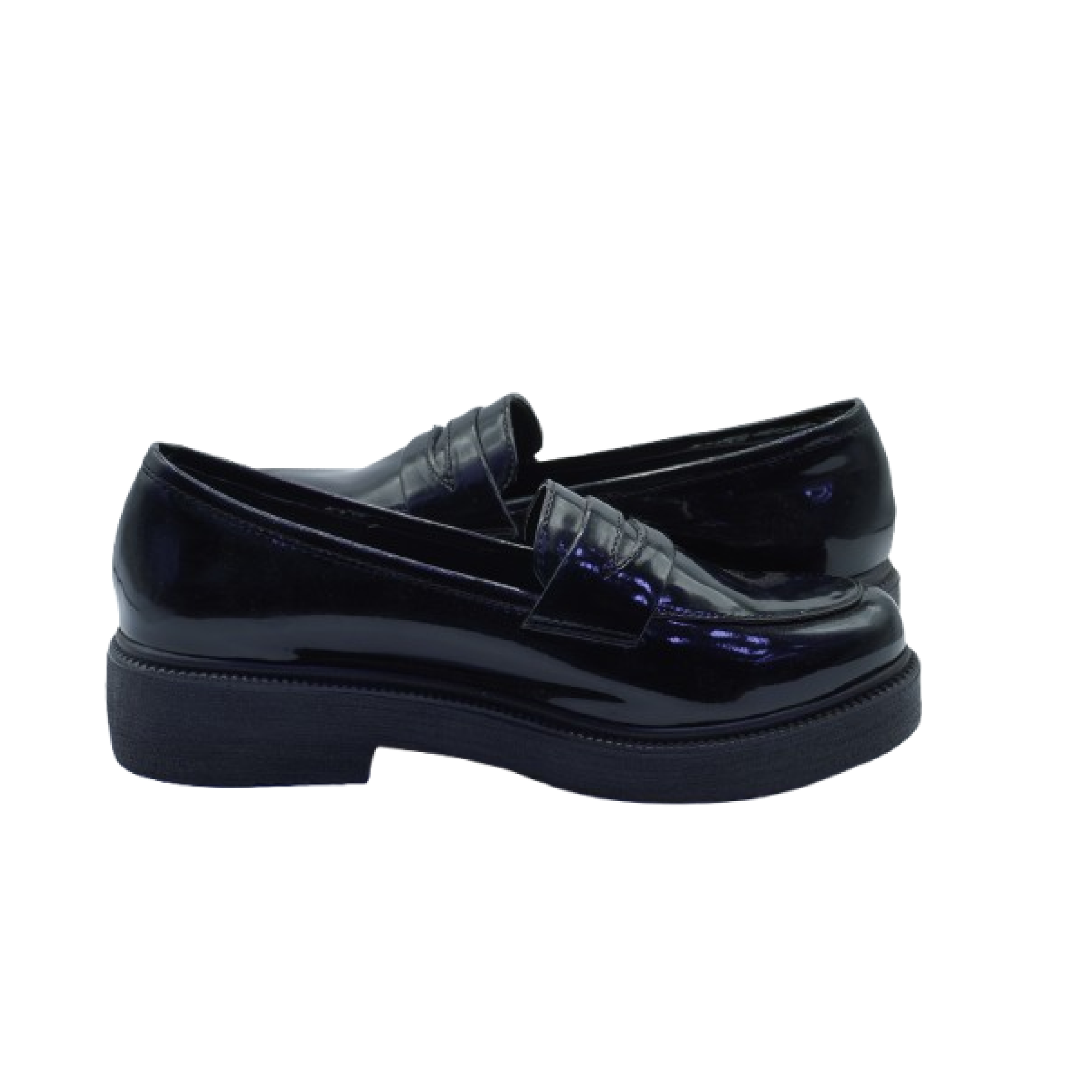 Image de Mocassins à plateau – Cuir Noir Vernis - Unbranded