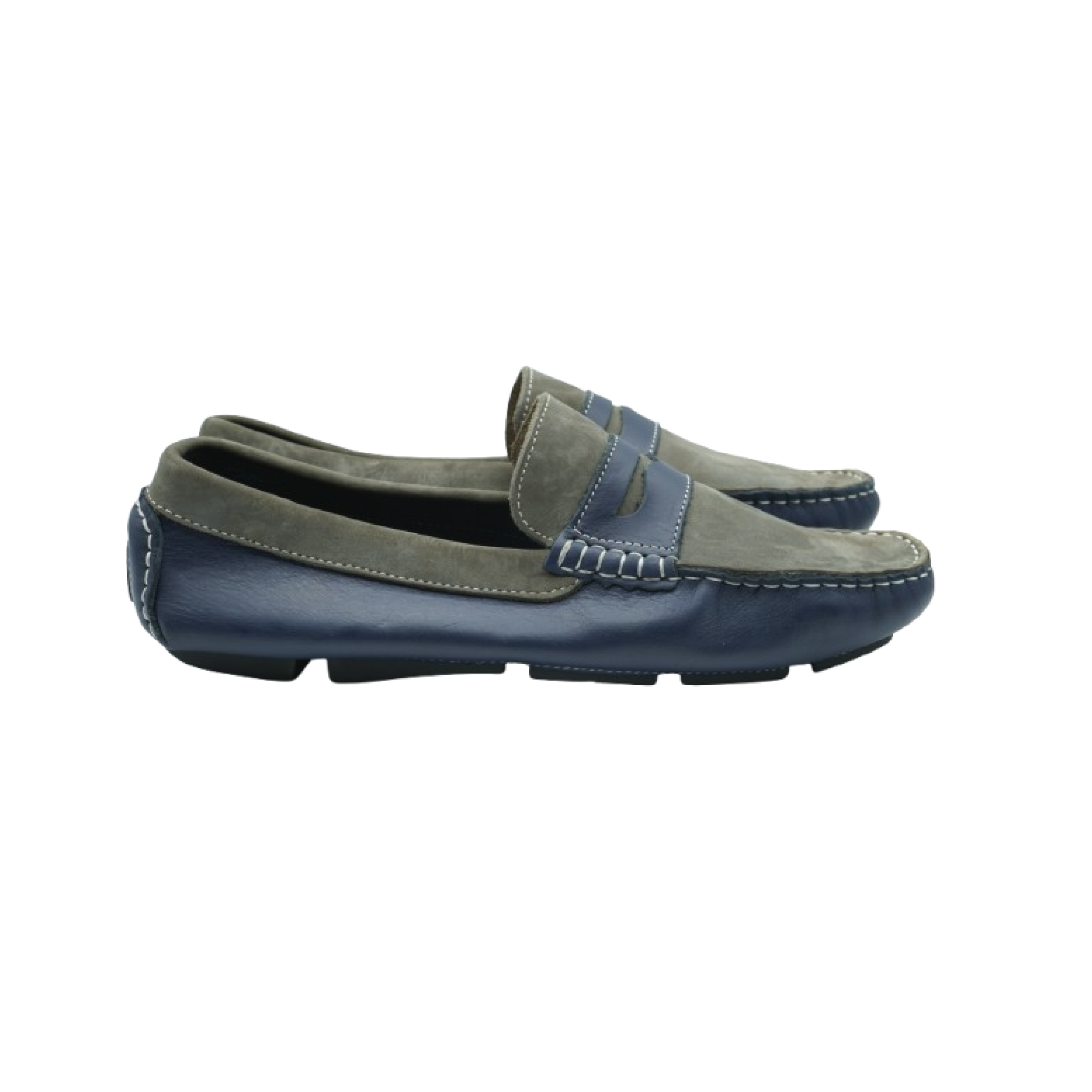Image de Mocassins Hommes en cuir Bleu - Unbranded