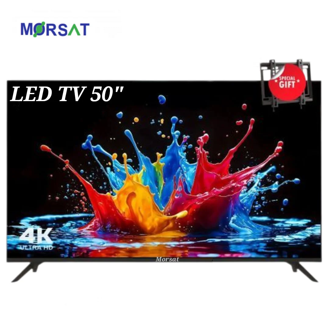 Morsat Smart TV 50″ Android.14 4K UHD – Récepteur Intégré + TNT + HDMI + USB – Nouveau modèle