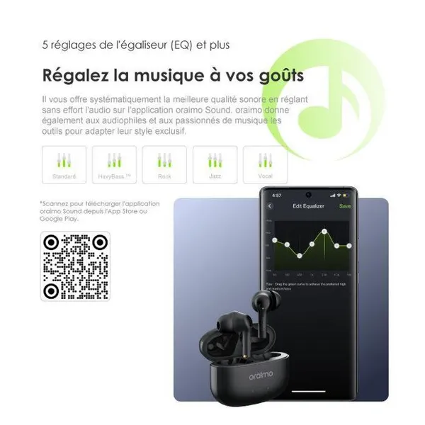 oraimo FreePods 3C Écouteurs sans fil ENC