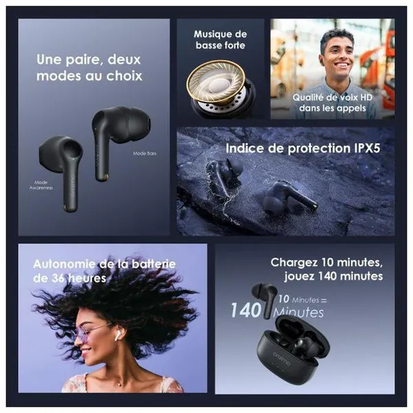 oraimo FreePods 3C Écouteurs sans fil ENC