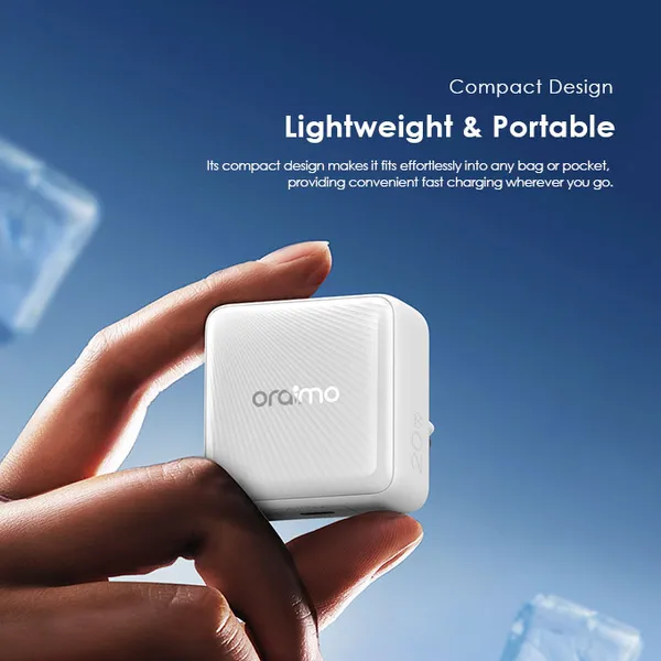 Image de oraimo PowerCube 20 Chic Kit de chargeur mural GaN 20 W avec câble Type-C vers Type-C