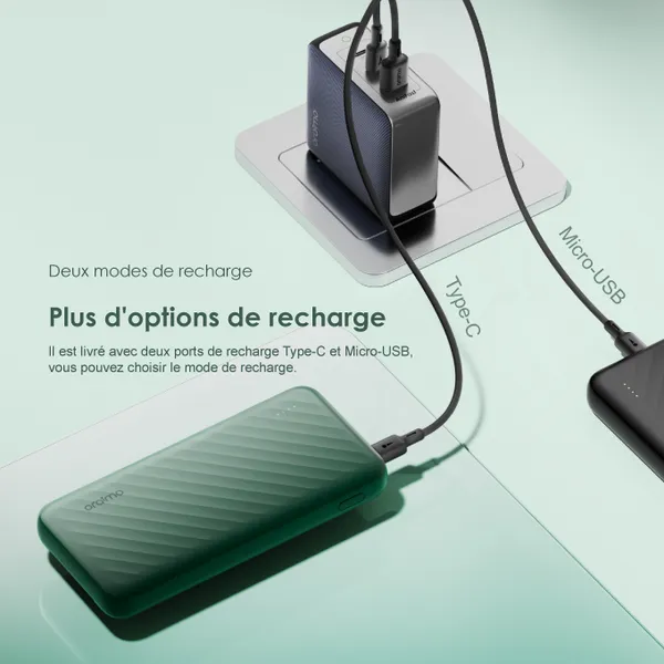 oraimo Slice Link Banque d'alimentation 10000mAh 12W