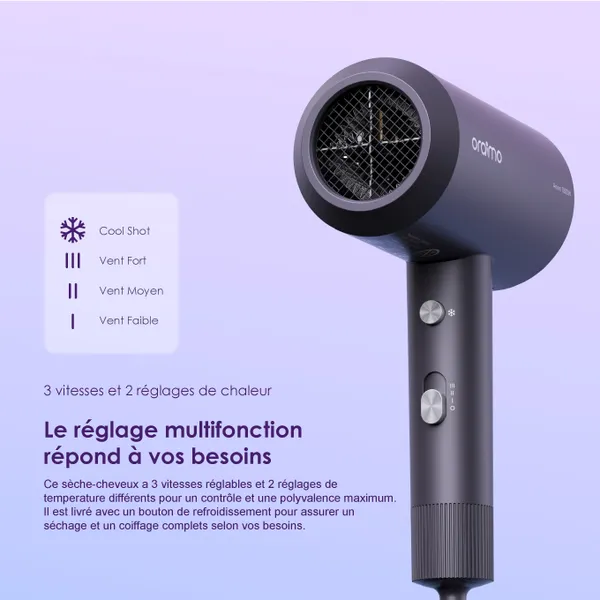 oraimo SmartHairDryer 1800W d'ions négatifs sèche-cheveux
