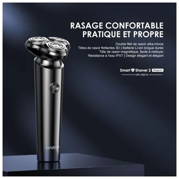 oraimo SmartShaver 2 Magnet Rasoir double ultra-fin 3D