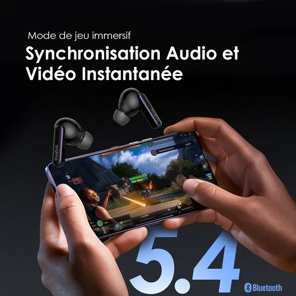 Oraimo SpaceBuds, Écouteurs ANC 50dB, Réduction de Bruit, Commandes Vocales