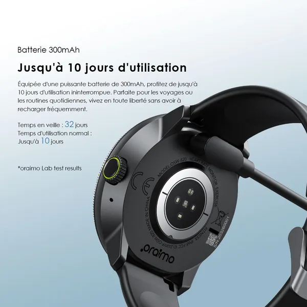 oraimo Watch 5R Pro AMOLED 1,43" Montre intelligente IP68 à interface flottante 2.5D