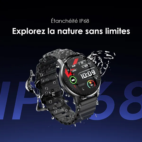 oraimo Watch 5R Pro AMOLED 1,43" Montre intelligente IP68 à interface flottante 2.5D