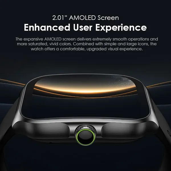 oraimo Watch Nova AM Montre intelligente à écran AMOLED avec couverture incurvée