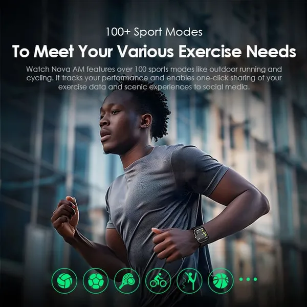 oraimo Watch Nova AM Montre intelligente à écran AMOLED avec couverture incurvée