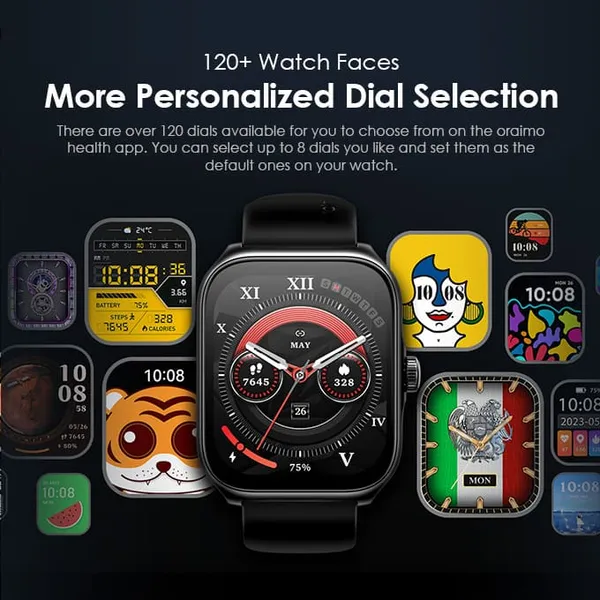 oraimo Watch Nova AM Montre intelligente à écran AMOLED avec couverture incurvée
