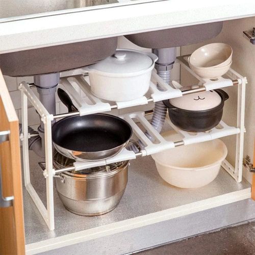 Image de Organisateur Sous-Évier 2 Niveaux - Étagère Extensible et Multifonctionnelle - Unbranded